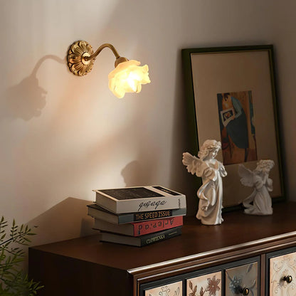 Brass Rose Wall Lamp