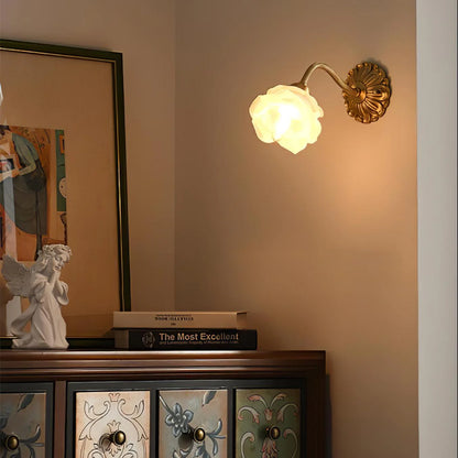 Brass Rose Wall Lamp