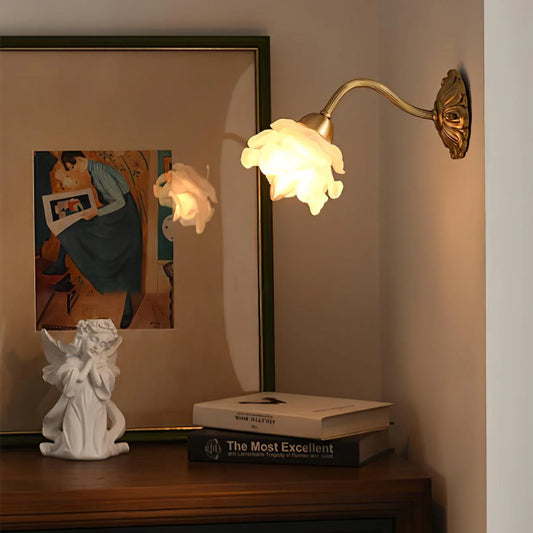 Brass Rose Wall Lamp