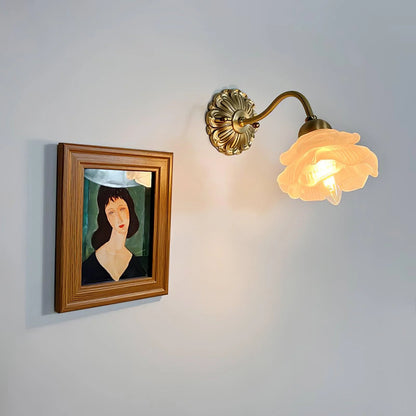 Brass Rose Wall Lamp