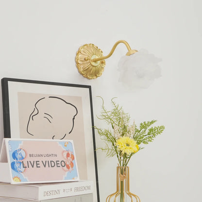 Brass Rose Wall Lamp