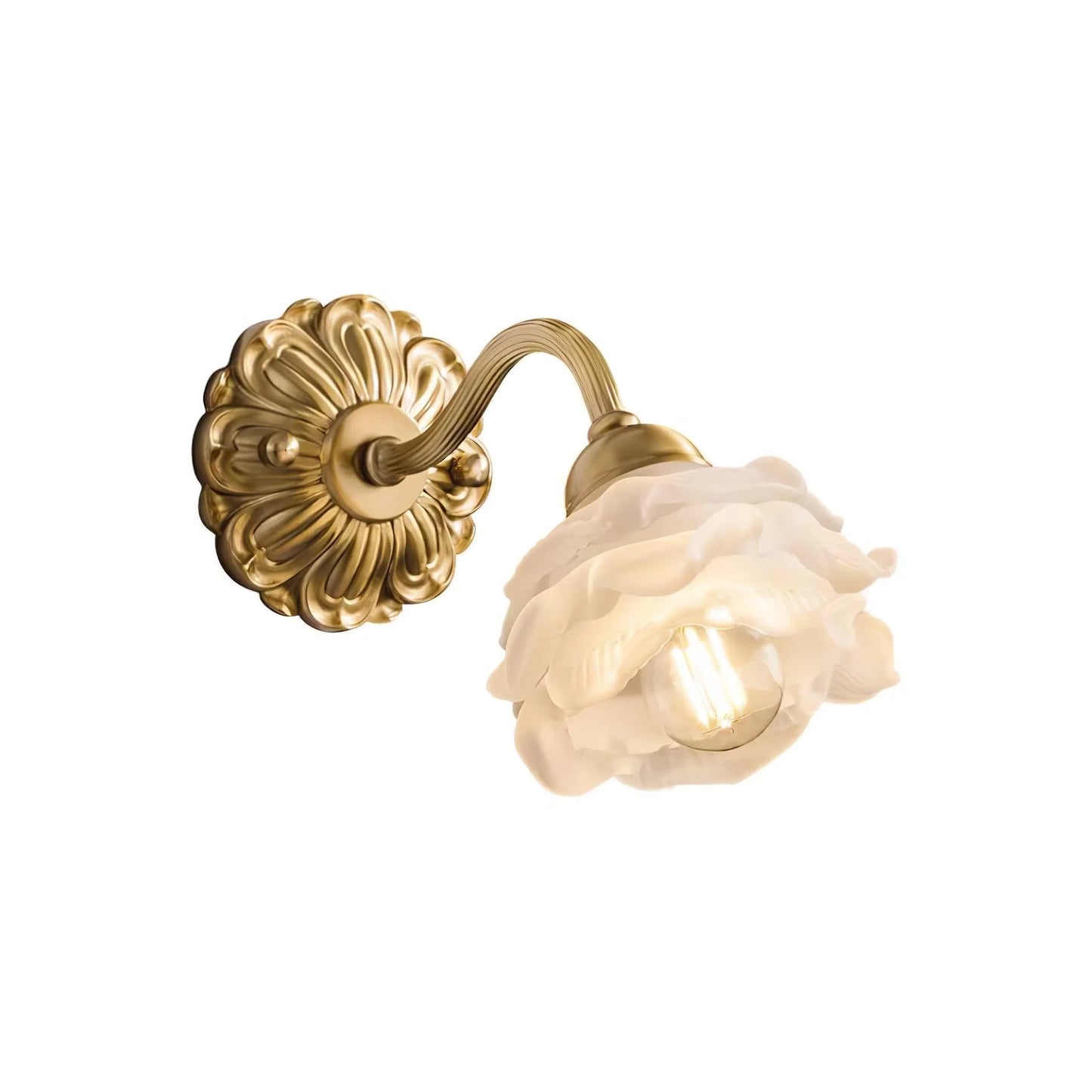 Brass Rose Wall Lamp