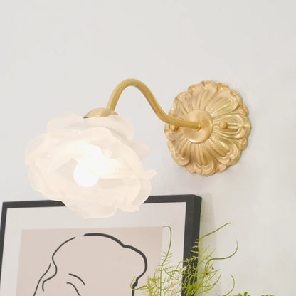 Brass Rose Wall Lamp