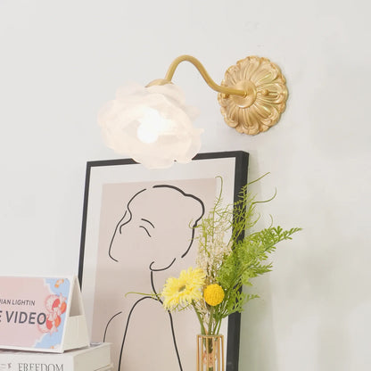 Brass Rose Wall Lamp