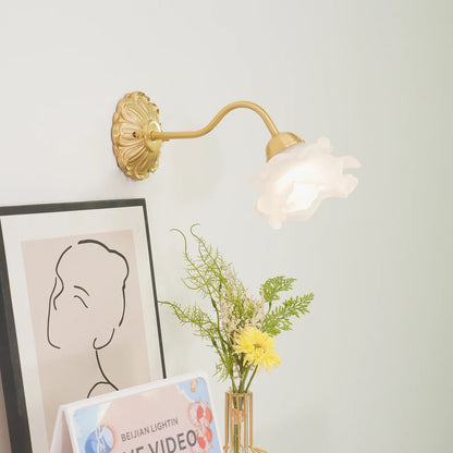 Brass Rose Wall Lamp