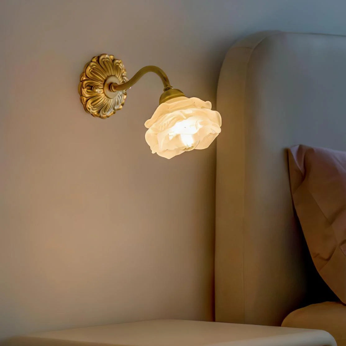 Brass Rose Wall Lamp