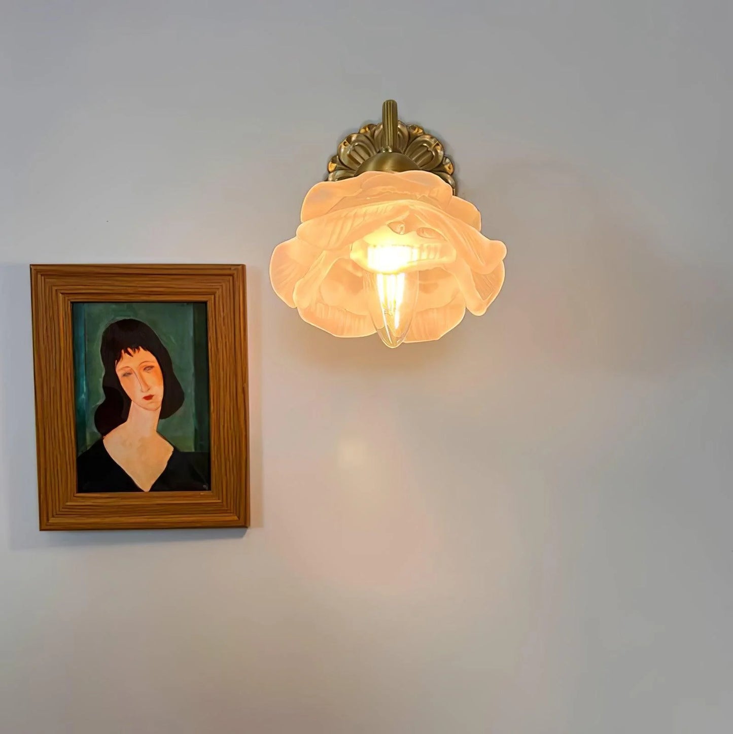 Brass Rose Wall Lamp