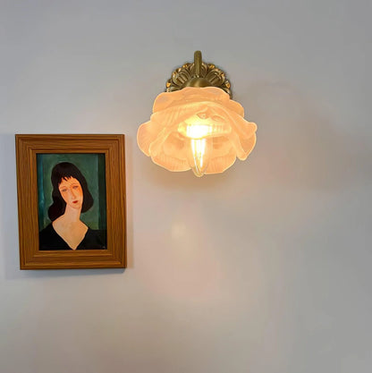 Brass Rose Wall Lamp