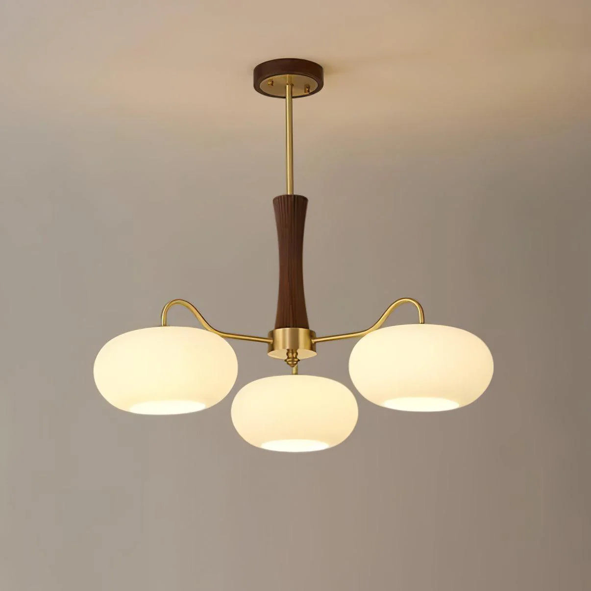 Brass Wooden Persimmon Chandelier