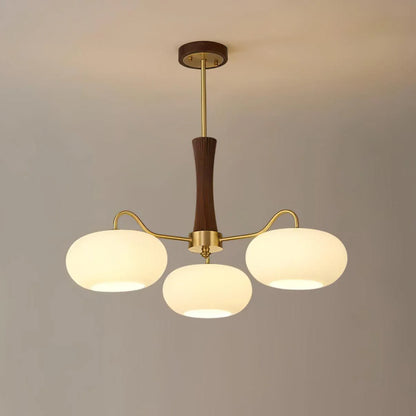 Brass Wooden Persimmon Chandelier