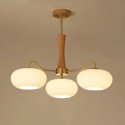 Brass Wooden Persimmon Chandelier