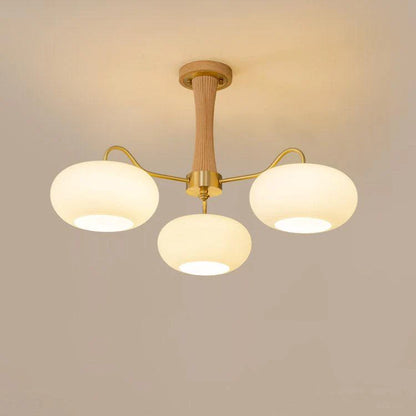 Brass Wooden Persimmon Chandelier