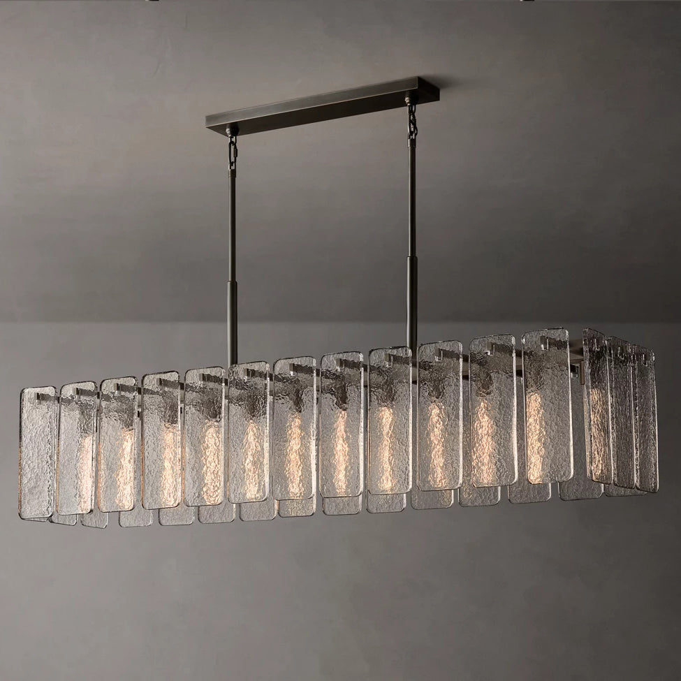 Calamette Glass Rectangular Chandelier