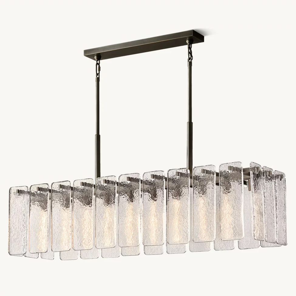 Calamette Glass Rectangular Chandelier