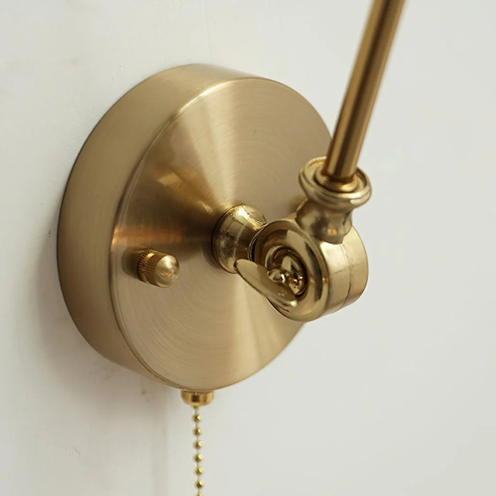 Ceramic Brass Retractable Arm Wall Light