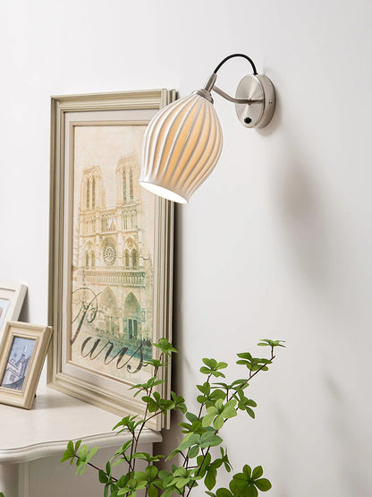 Ceramic Ribbed Wall Light