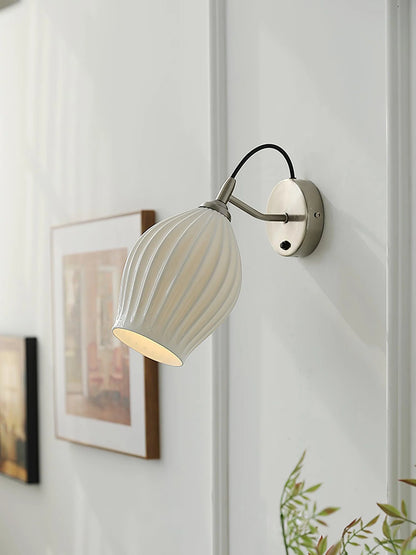 Ceramic Ribbed Wall Light