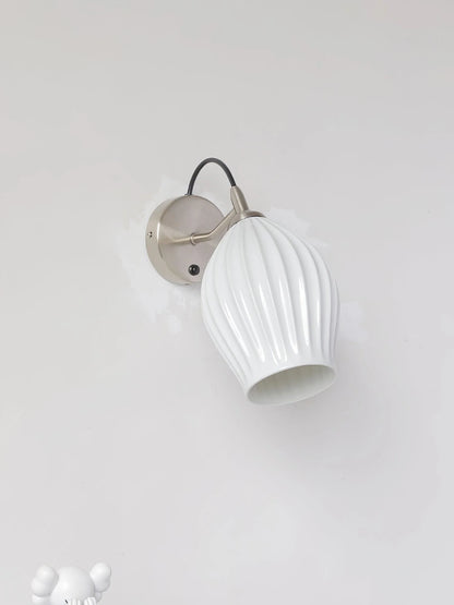 Ceramic Ribbed Wall Light
