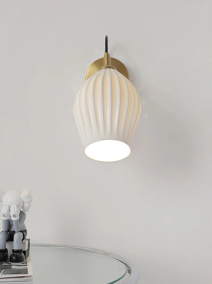 Ceramic Ribbed Wall Light