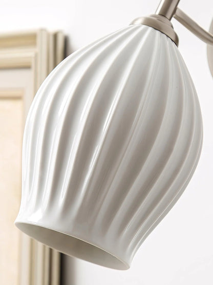 Ceramic Ribbed Wall Light