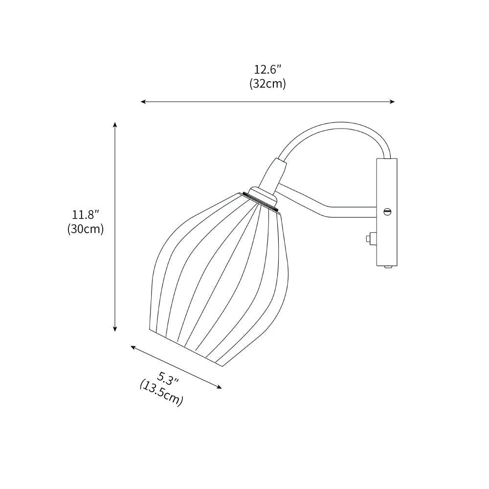 Ceramic Ribbed Wall Light