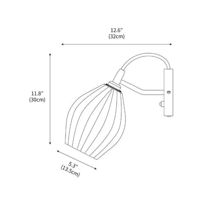 Ceramic Ribbed Wall Light