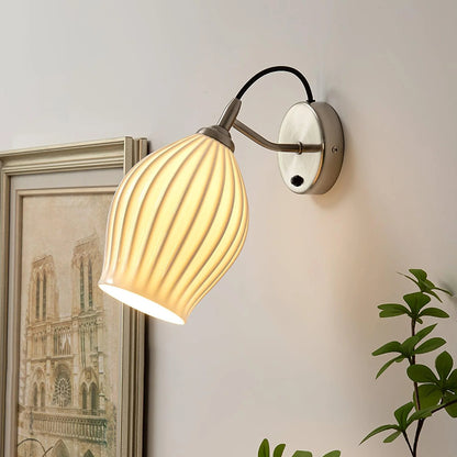 Ceramic Ribbed Wall Light