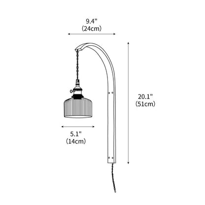 Curved Walnut Ceramic Wall Light