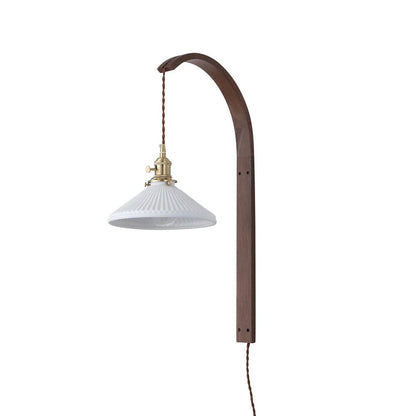 Curved Walnut Ceramic Wall Light