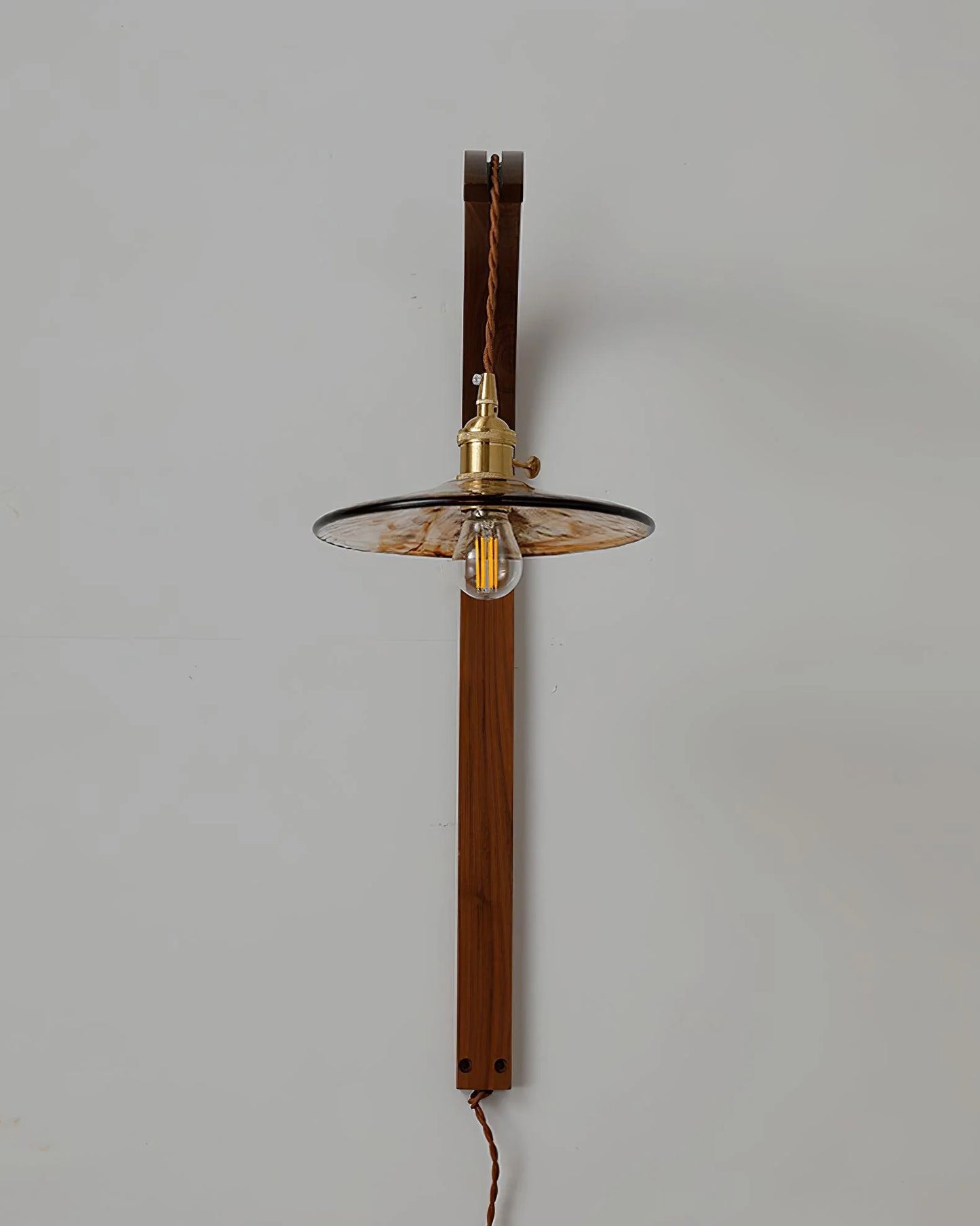 Curved Walnut Ceramic Wall Light