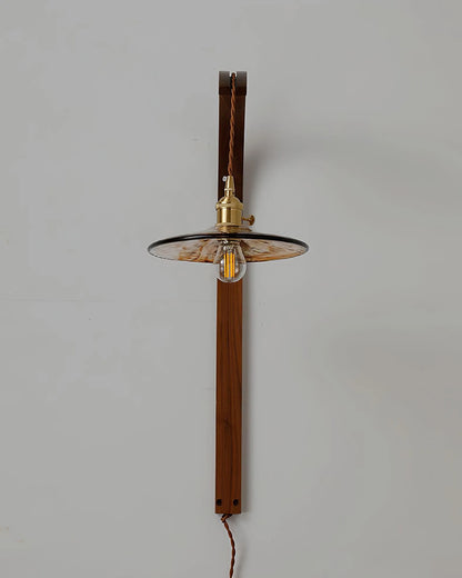 Curved Walnut Ceramic Wall Light