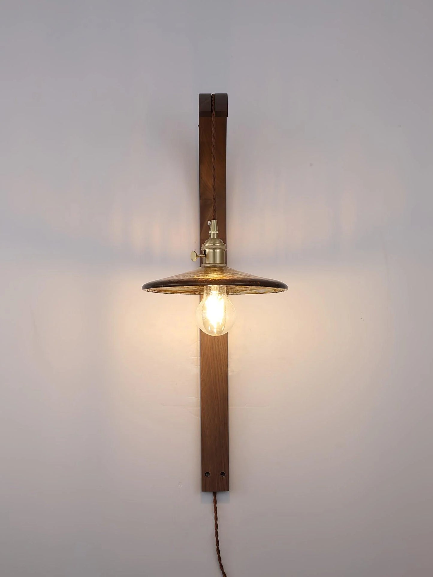Curved Walnut Ceramic Wall Light
