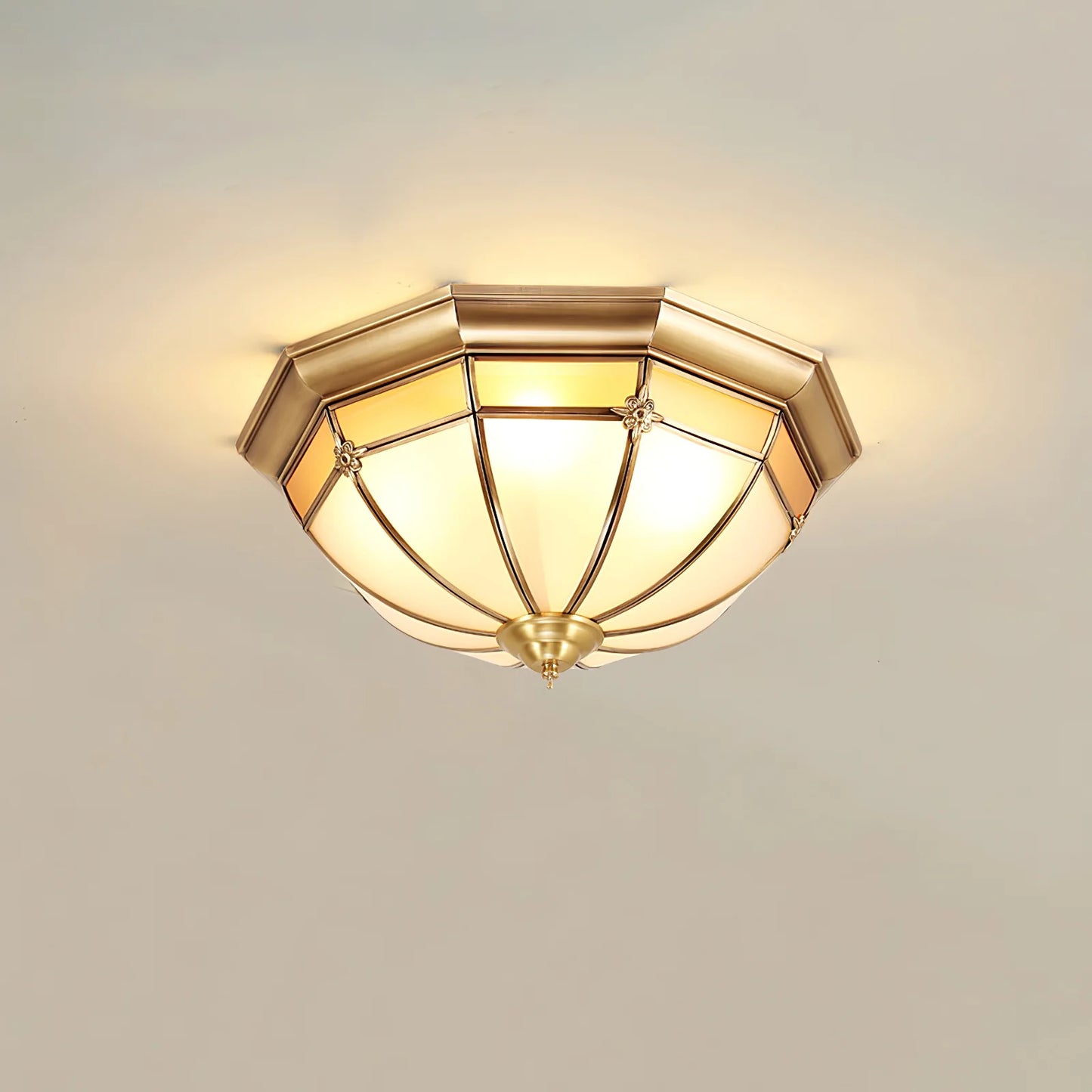 Dome Brass Flush Ceiling Lamp