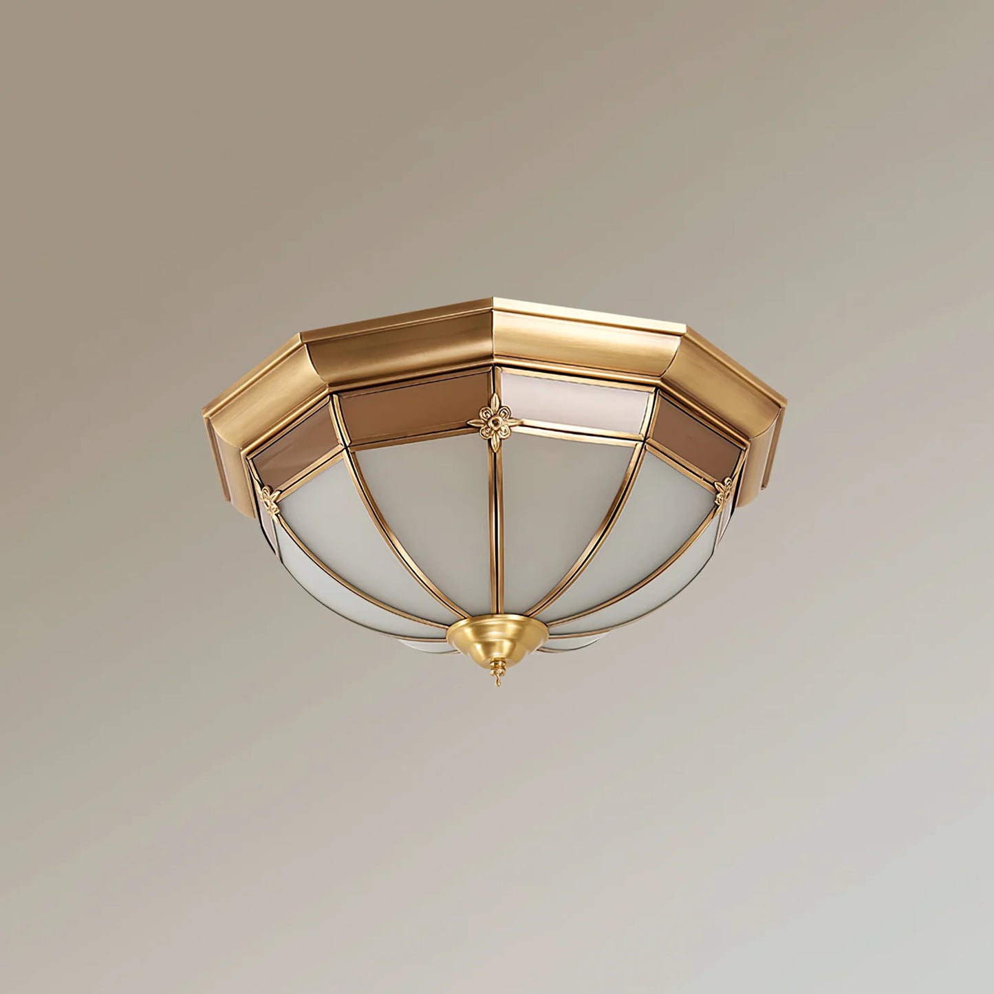 Dome Brass Flush Ceiling Lamp