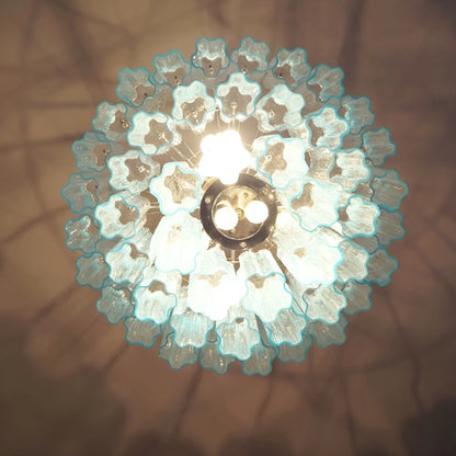 Elegant Blue Murano Tube Chandelier