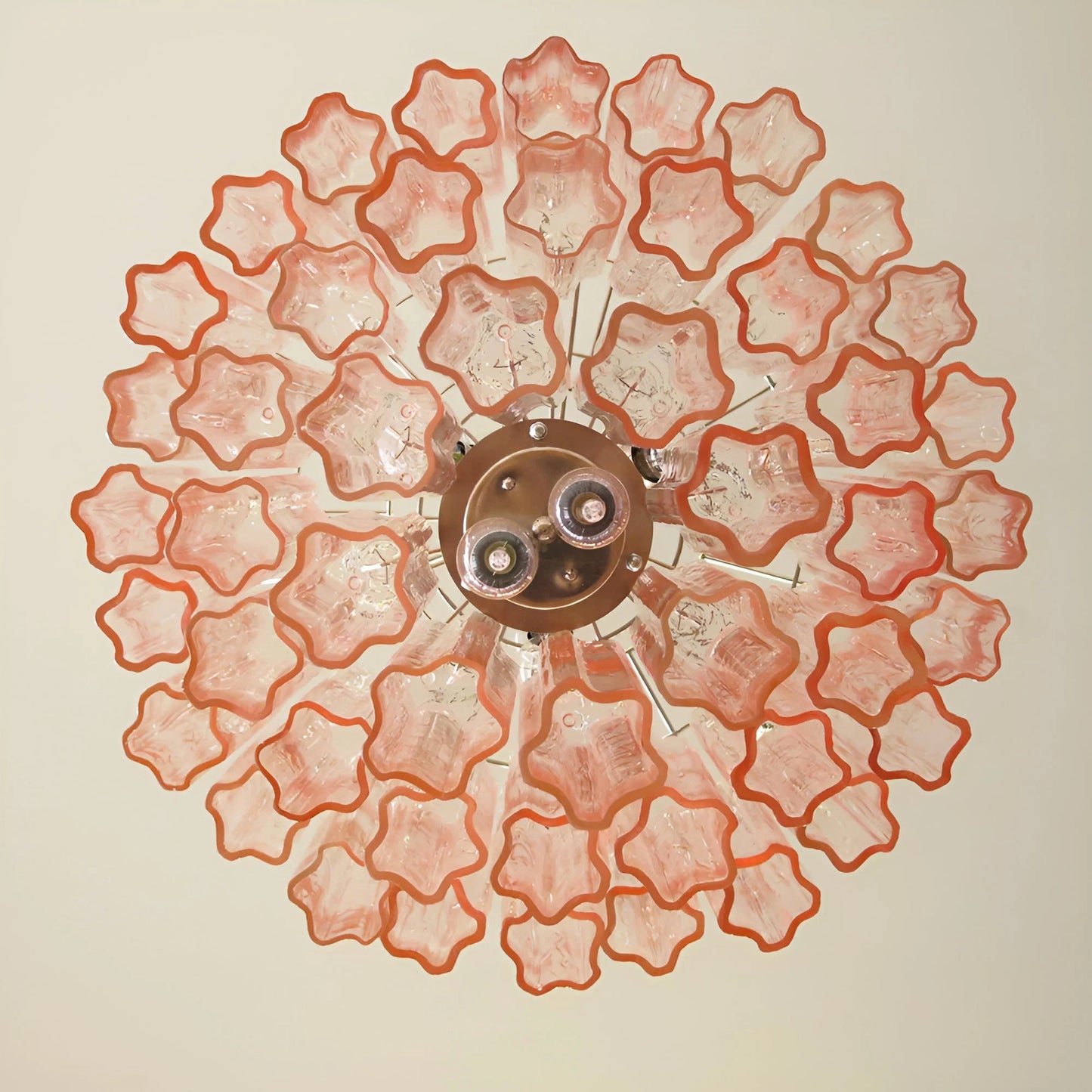 Elegant Pink Murano Tube Chandelier