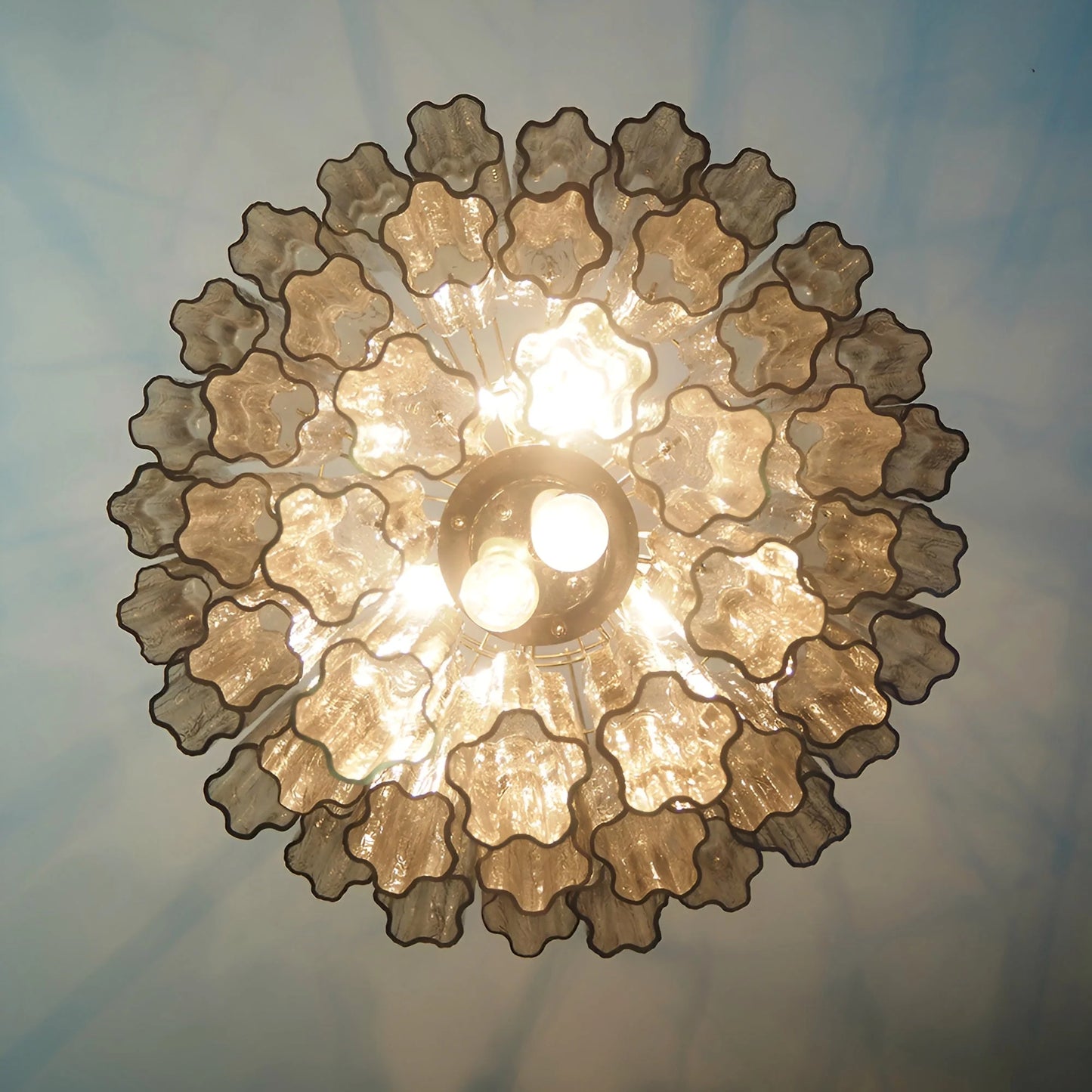 Elegant Smoke Murano Tube Chandelier