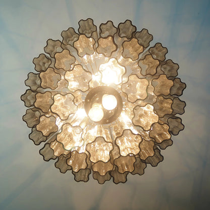 Elegant Smoke Murano Tube Chandelier