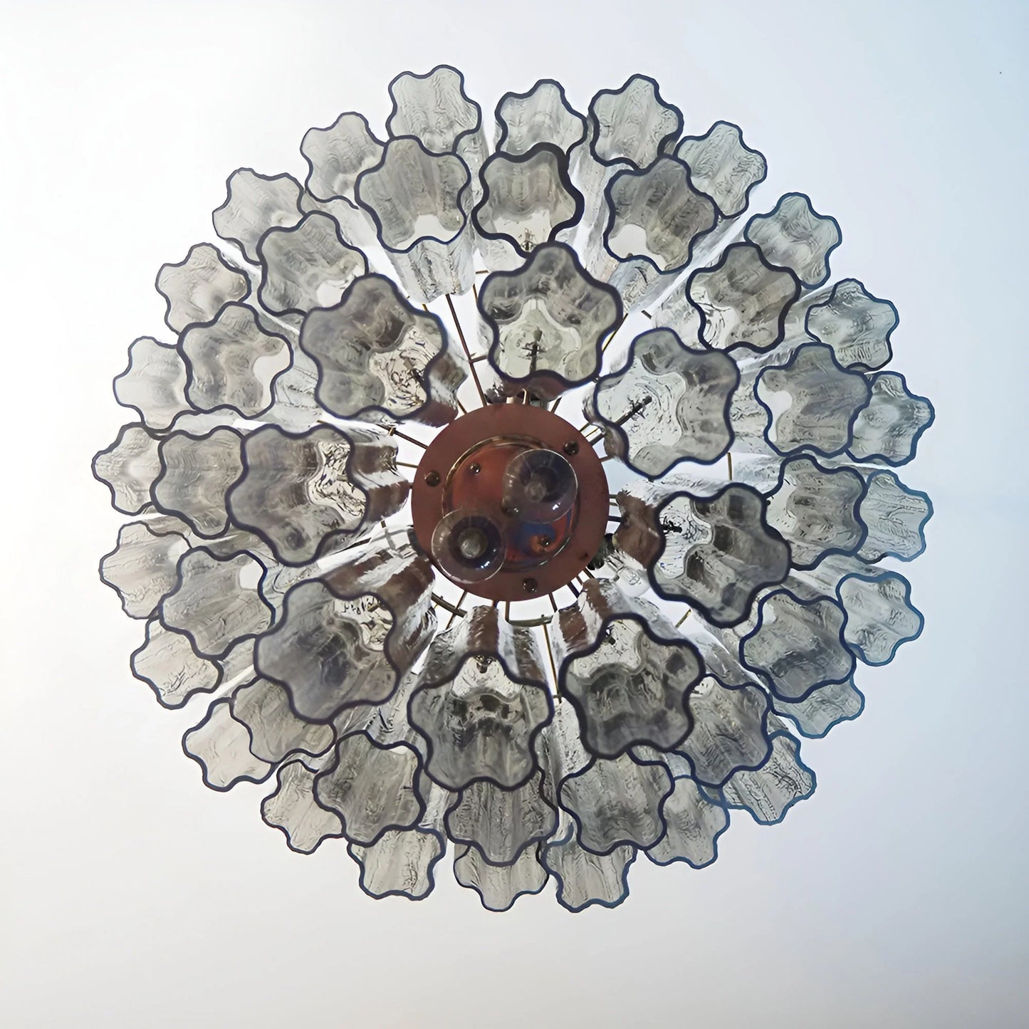 Elegant Smoke Murano Tube Chandelier