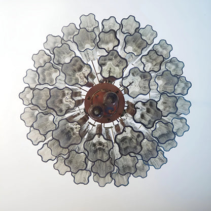 Elegant Smoke Murano Tube Chandelier