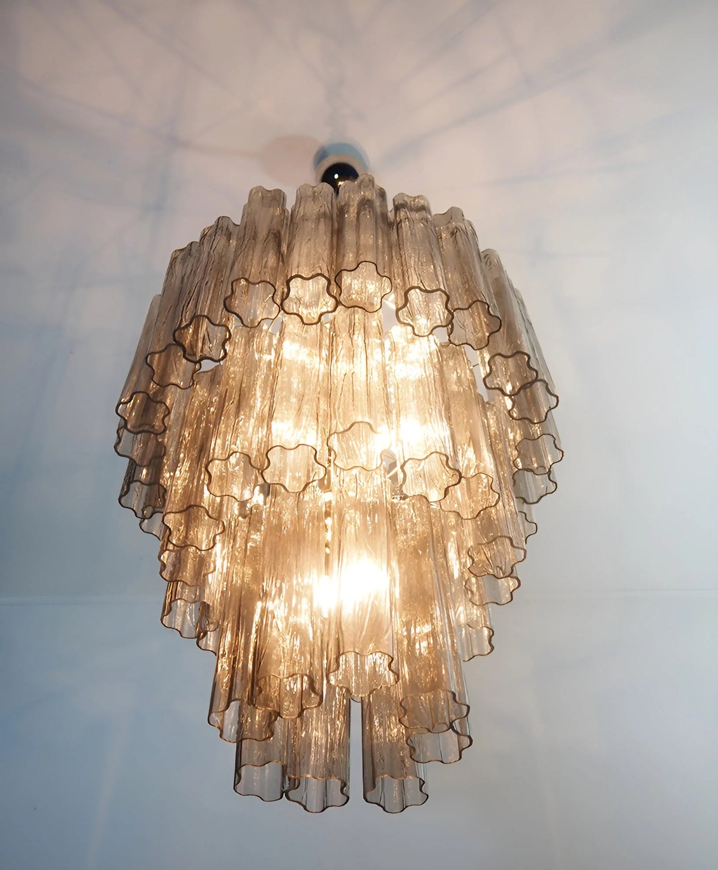 Elegant Smoke Murano Tube Chandelier