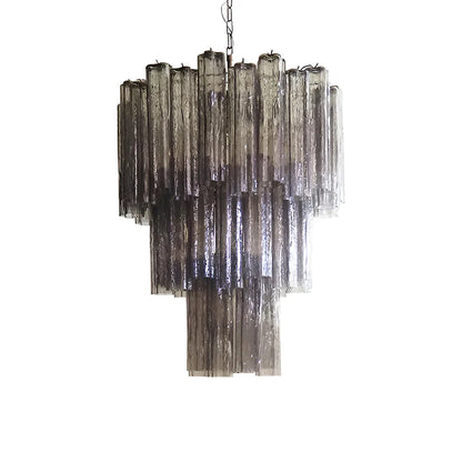 Elegant Smoke Murano Tube Chandelier