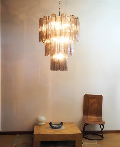 Elegant Smoke Murano Tube Chandelier
