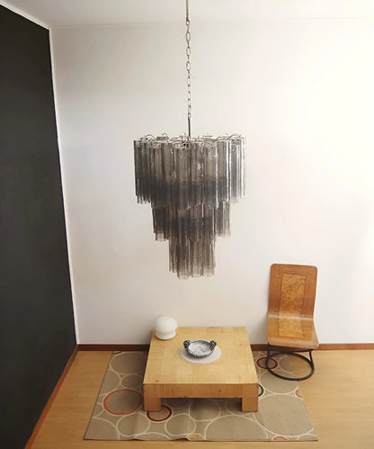 Elegant Smoke Murano Tube Chandelier