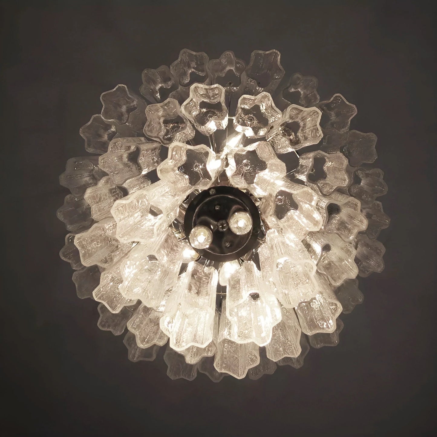 Elegant Transparent Murano Tube Chandelier
