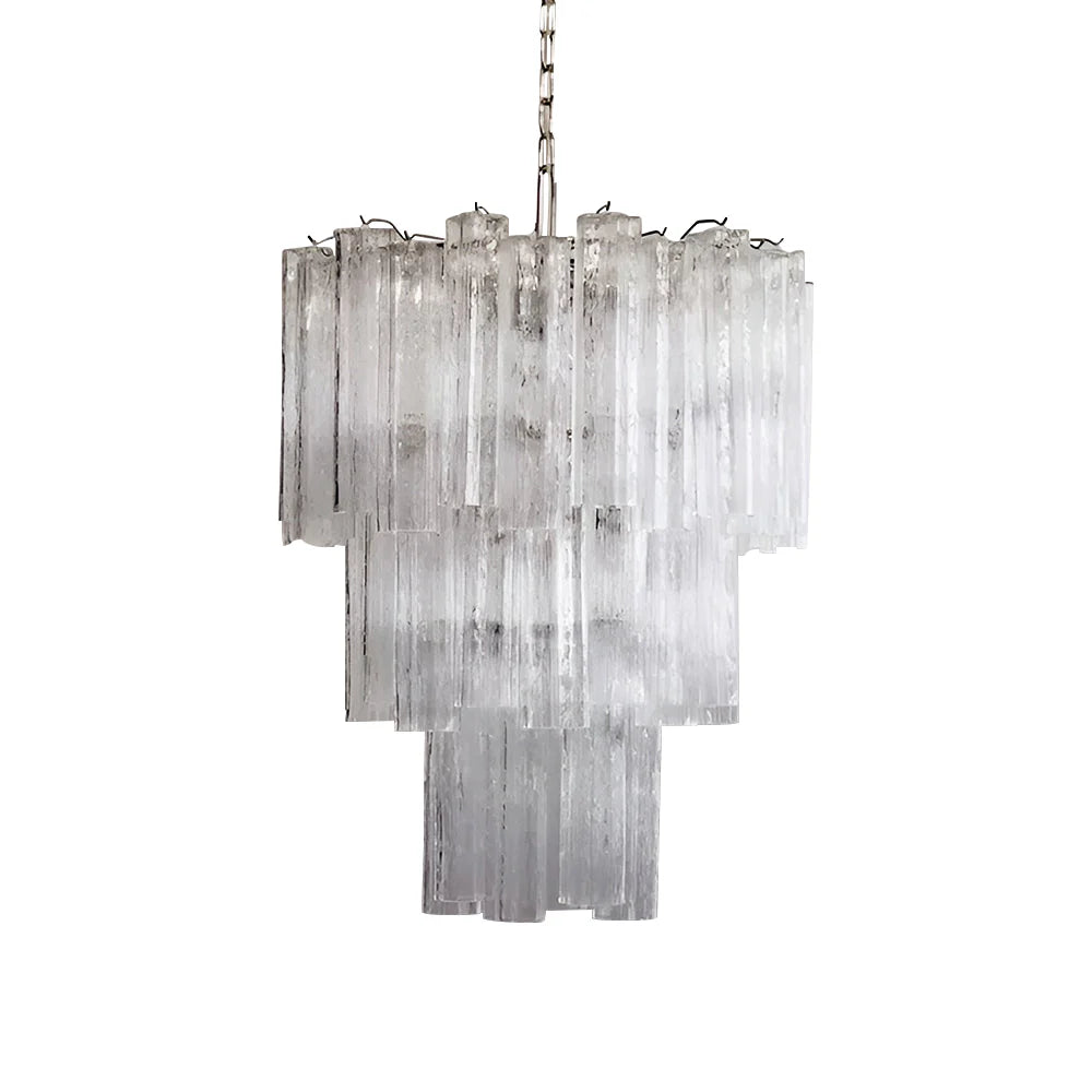 Vintage Murano Transparent Tubes Chandelier
