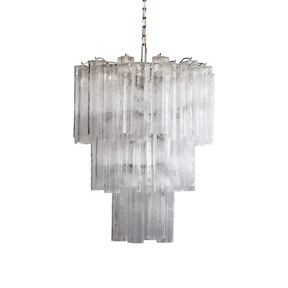 Vintage Murano Transparent Tubes Chandelier
