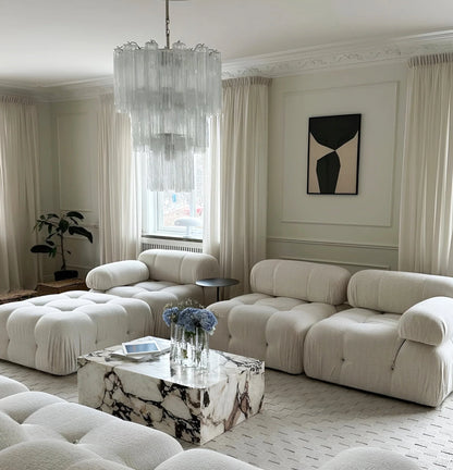 Elegant Transparent Murano Tube Chandelier