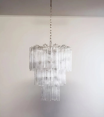Vintage Murano Transparent Tubes Chandelier