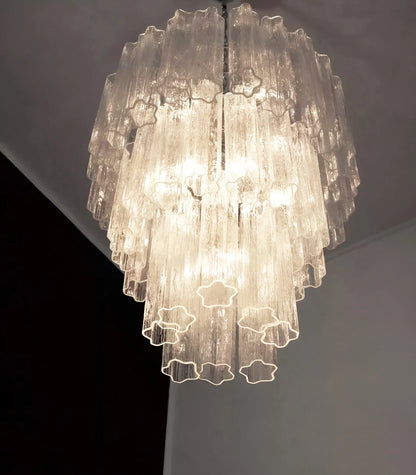 Vintage Murano Transparent Tubes Chandelier